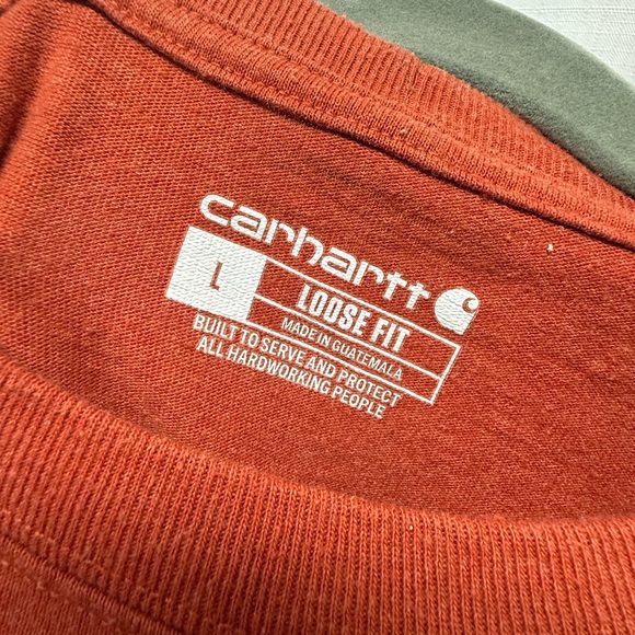 Carhartt Men's Brick Red Short Sleeve Tee Size- L - Picture 4 of 6